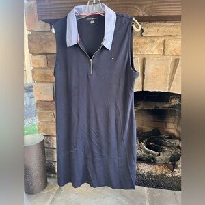 Tommy Hilfiger Navy and Light Blue Dress XL